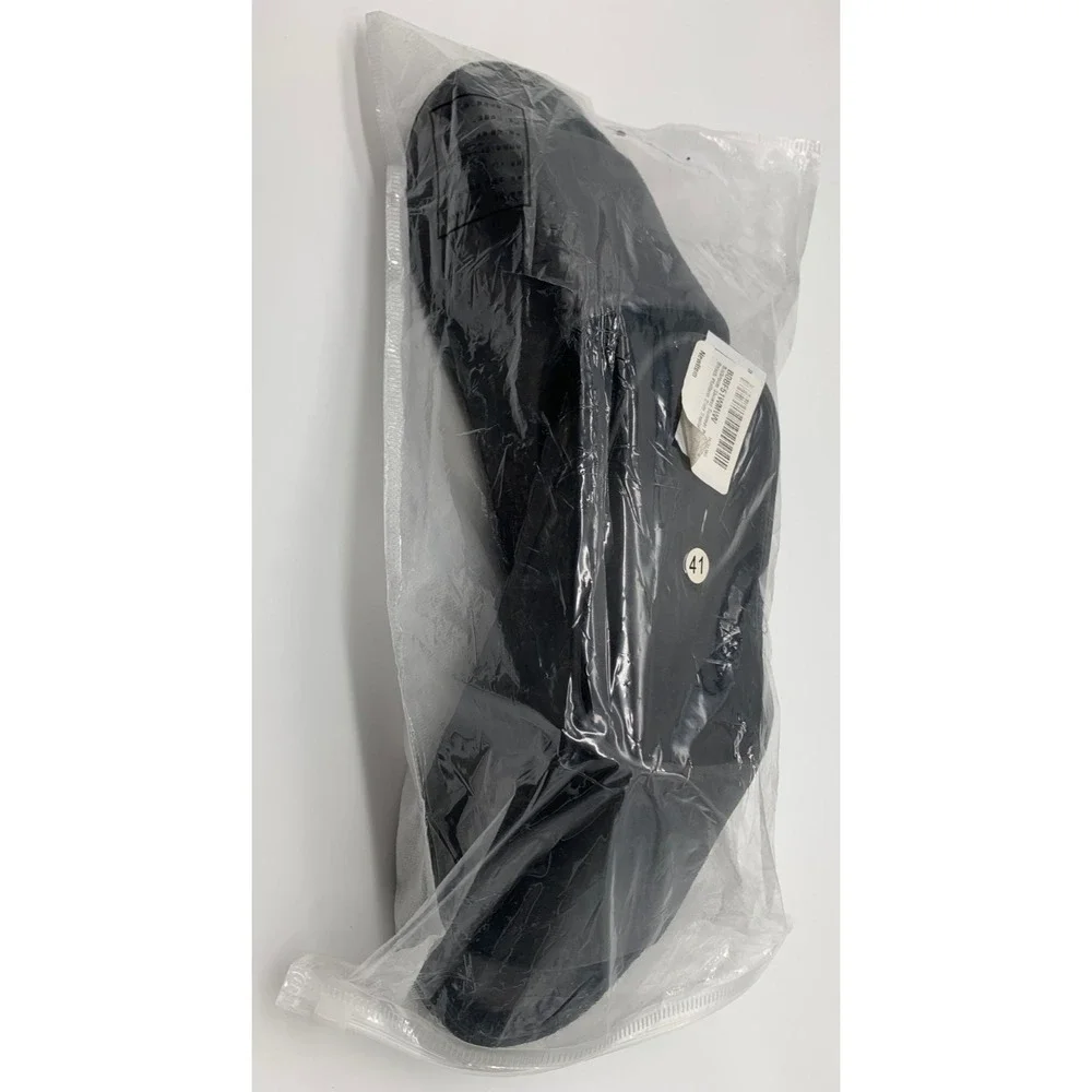 Beach Platform Slide Sandals Unisex Slippers‎ Comfort Black Foam Rubber Sz 42-43